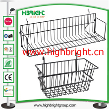 Supermarket Wire Mesh Bin Hanging Basket for Shelf Cross Bar